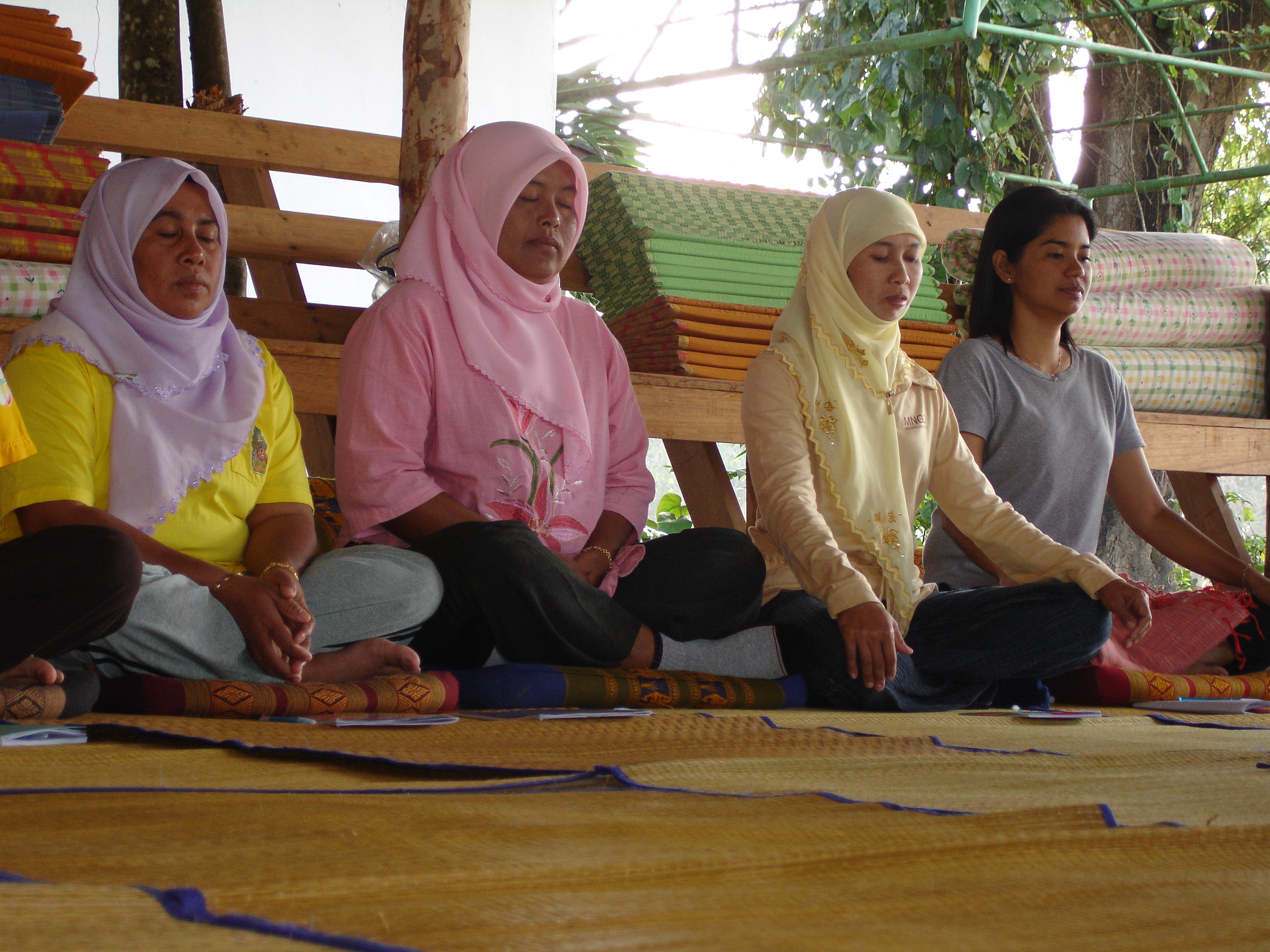 women meditating